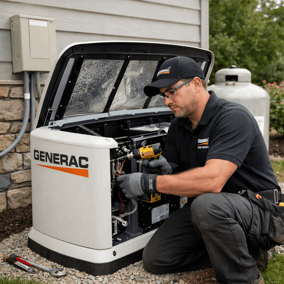 Generac generator installation in Brownsville TX